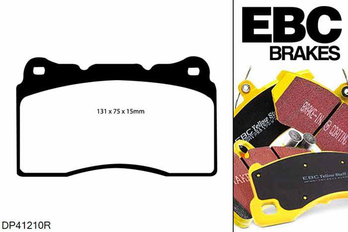 DP41210R, Chevrolet Camaro (5th Gen), 6.2 2009-2010, EBC Yellowstuff remblokken set vooras, Voor modellen met Brembo remklauwen aan de vooras, Voor modellen met een remschijf diameter 355mm