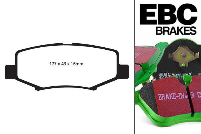 DP61799, Dodge Nitro, 2.8 TD 2007-2012, EBC Greenstuff remblokken set achteras, Voor modellen met remschijf diameter van 316mm aan de achteras