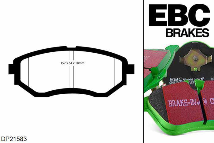 DP21583, Subaru Tribeca, 3.0 2005-2008, EBC Greenstuff remblokken set vooras, Voor modellen met een remschijf diameter 316mm