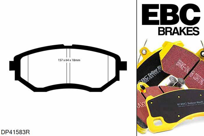 DP41583R, Subaru Legacy, 2.5 Turbo 265 PK 2009-2014, EBC Yellowstuff remblokken set vooras, Voor modellen met een remschijf diameter 316mm
