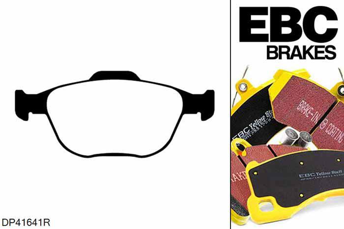 DP41641R, Ford Fiesta Mk6, 2.0 ST 150 PK 2004-2008, EBC Yellowstuff remblokken set vooras, Voor modellen met ATE remklauwen aan de vooras, Voor modellen met een remschijf diameter 278mm