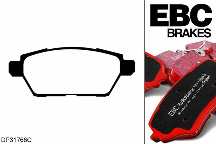 DP31766C, Mazda 6, 2.3 Turbo MPS (GG) 260 PK 2005-2008, EBC Redstuff remblokken set achteras, Voor modellen met remschijf diameter van 314mm aan de achteras