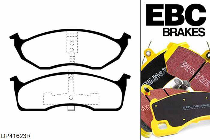 DP41623R, Chrysler 300M, 3.5 252 PK 1998-2004, EBC Yellowstuff remblokken set vooras, Voor modellen met een remschijf diameter 297mm