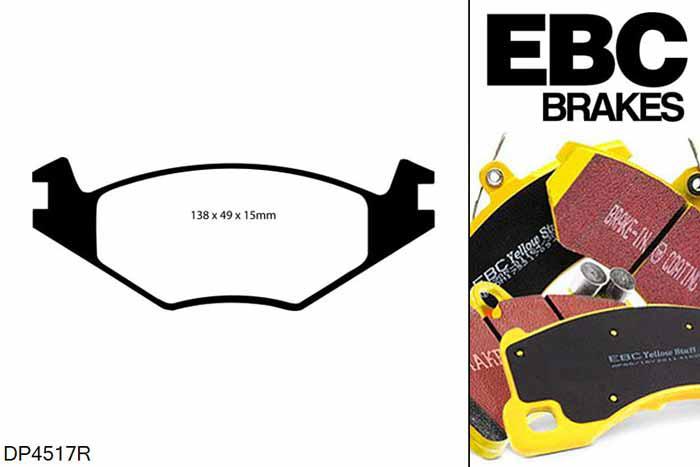 DP4517R, Seat Ibiza (6K), 1.8 1993-1996, EBC Yellowstuff remblokken set vooras, Voor modellen met VW remklauwen aan de vooras, Voor modellen met een remschijf diameter 239mm