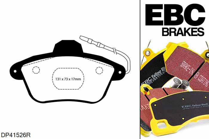 DP41526R, Renault Clio Mk2, 3.0 230 PK Clio Mk2, EBC Yellowstuff remblokken set achteras, Voor modellen met remschijf diameter van 300mm aan de achteras