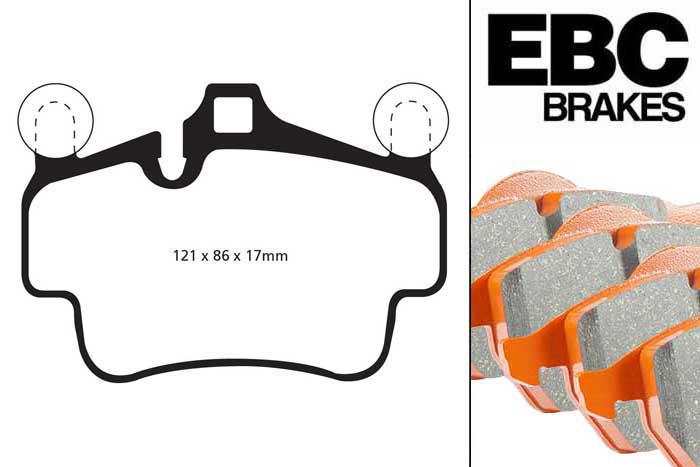 DP92029, Porsche 911 (997) (Cast Iron Disc Only), 3.6 Carrera 4 2005-2007, EBC Orangestuff remblokken set vooras, Voor modellen met Brembo remklauwen aan de vooras, Voor modellen met een remschijf diameter 318mm