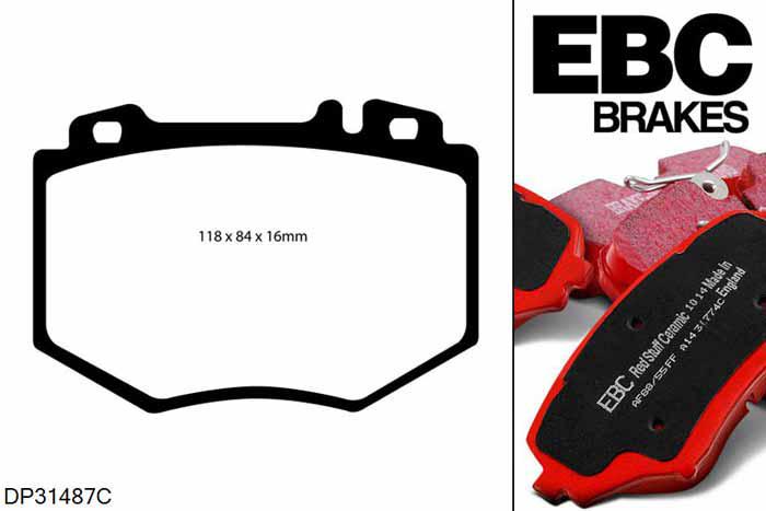 DP31487C, Mercedes CL-Class (C215), CL600 (5.5 Twin Turbo) 500 PK 2003-2006, EBC Redstuff remblokken set vooras, Voor modellen met een remschijf diameter 360mm