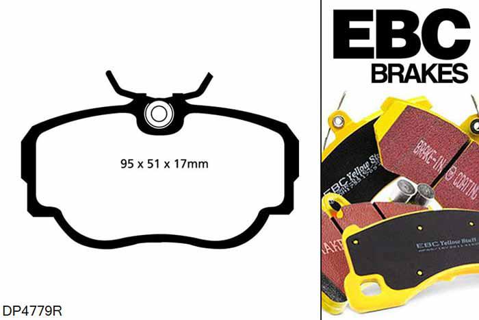 DP4779R, BMW 3 Series (E30), 325 i (2.7) 1985-1987, EBC Yellowstuff remblokken set vooras, Voor modellen met Girling/TRW remklauwen aan de vooras, Voor modellen met een remschijf diameter 260mm
