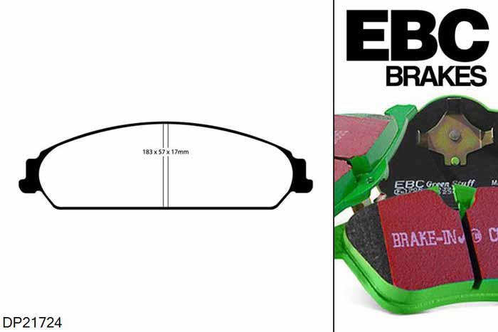 DP21724, Chrysler 300C, 3.0 TD 2006-2011, EBC Greenstuff remblokken set vooras, Voor modellen met een remschijf diameter 345mm