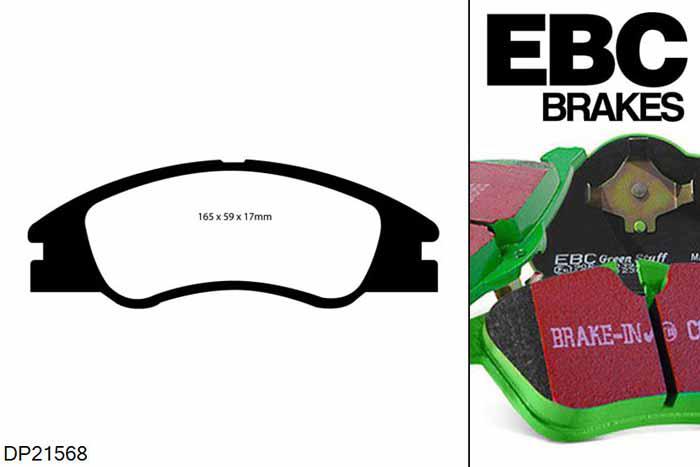 DP21568, Kia Cerato, 1.6 2004-2009, EBC Greenstuff remblokken set vooras, Voor modellen met een remschijf diameter 275mm