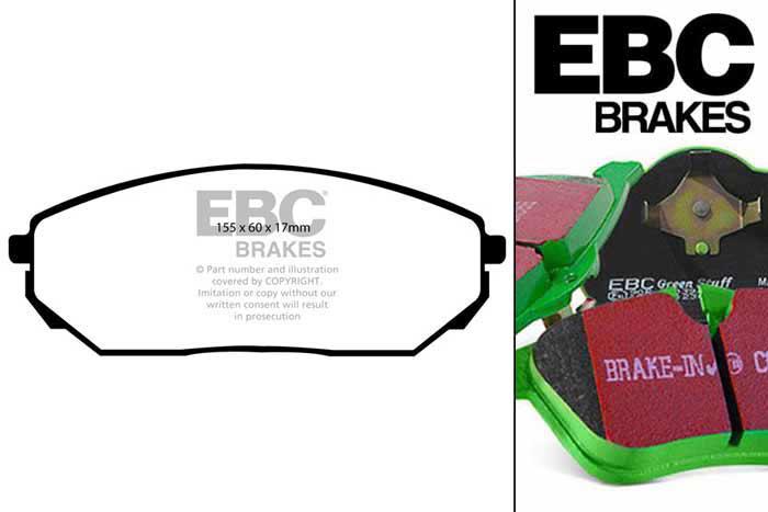 DP61557, Kia Sorento, 2.5 TD 2006-2010, EBC Greenstuff remblokken set vooras, Voor modellen met een remschijf diameter 302mm