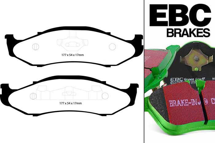 DP61255, Jeep Wrangler, 4.0 2001-2006, EBC Greenstuff remblokken set vooras, Voor modellen met een remschijf diameter 280mm