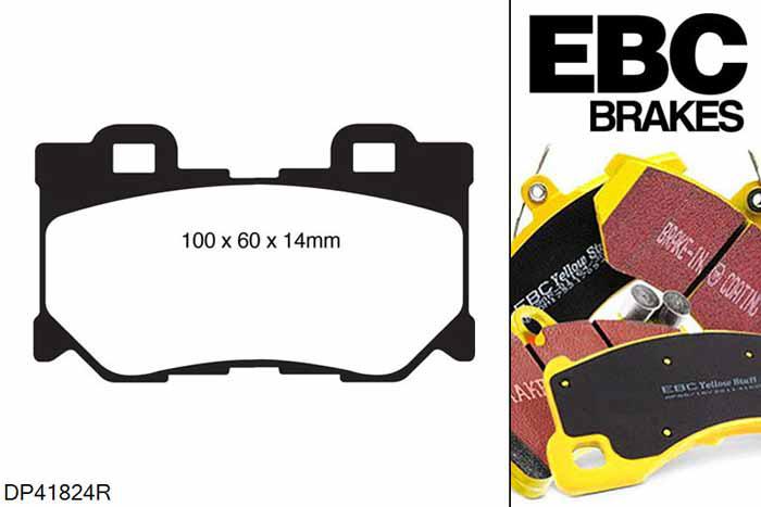 DP41824R, Nissan 370Z, 3.7 370Z, EBC Yellowstuff remblokken set achteras, Voor modellen met remschijf diameter van 350mm aan de achteras