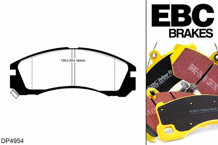 DP4954R, Citroen C-Crosser, 2.4 2008-2012, EBC Yellowstuff remblokken set vooras, Voor modellen met Akebono remklauwen aan de vooras, Voor modellen met een remschijf diameter 294mm