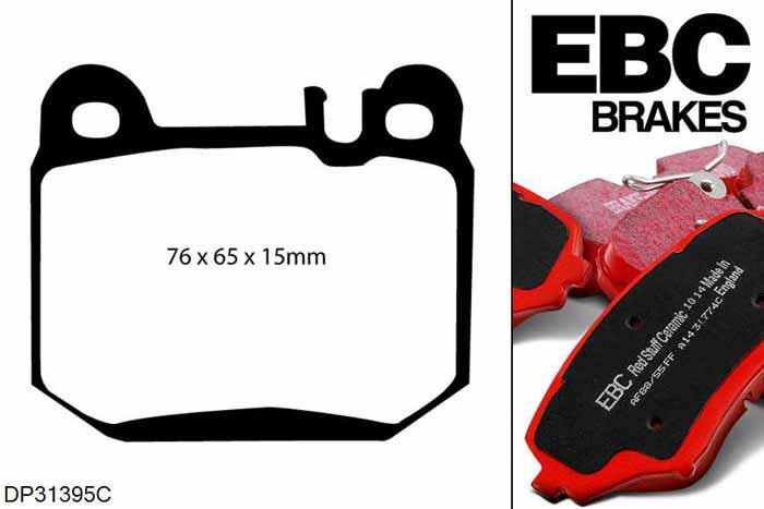 DP31395C, Mercedes M-Class (W163), ML320 (3.2) 2000-2004, EBC Redstuff remblokken set achteras, Voor modellen met remschijf diameter van 331mm aan de achteras