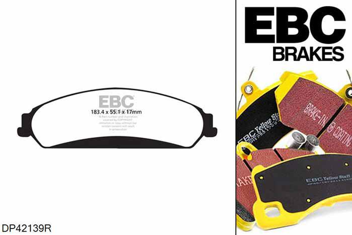 DP42139R, Chrysler 300C, 3.6 2011-, EBC Yellowstuff remblokken set vooras, Voor modellen met een remschijf diameter 345mm