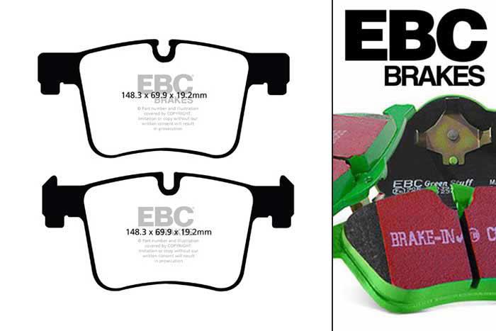 DP62105, BMW X4, 2.0 TD (20d) 190 PK 2014-, EBC Greenstuff remblokken set vooras, Voor modellen met ATE remklauwen aan de vooras, Voor modellen met een remschijf diameter 328mm