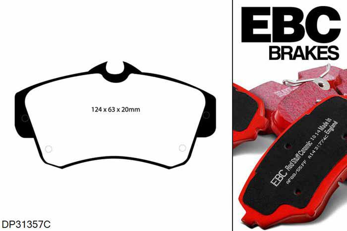 DP31357C, Chrysler PT Cruiser, 2.0 2000-2010, EBC Redstuff remblokken set vooras, Voor modellen met een remschijf diameter 280mm