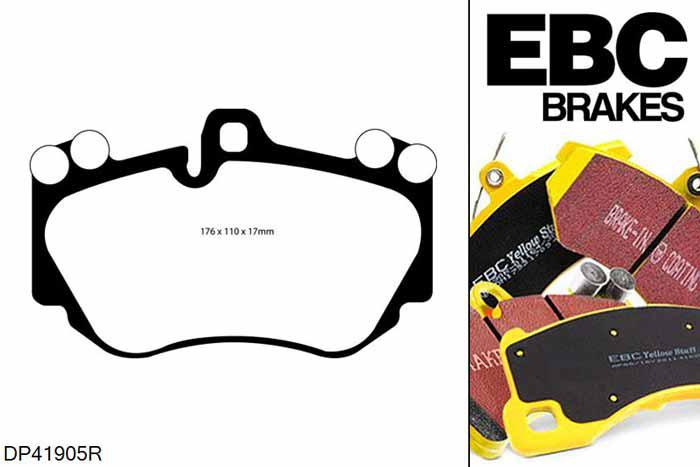 DP41905R, Audi A8 quattro (D3/4E), 6.0 W12 450 PK 2005-2009, EBC Yellowstuff remblokken set vooras, Voor modellen met Brembo remklauwen aan de vooras, Voor modellen met een remschijf diameter 385mm