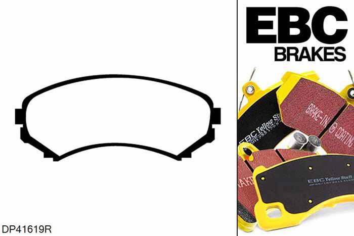 DP41619R, Mitsubishi Pajero, 3.8 (V87) 2006-, EBC Yellowstuff remblokken set vooras, Voor modellen met een remschijf diameter 290mm