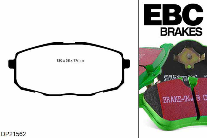 DP21562, Hyundai i-30 (FD), 1.4 2007-2012, EBC Greenstuff remblokken set vooras, Voor modellen met een remschijf diameter 280mm