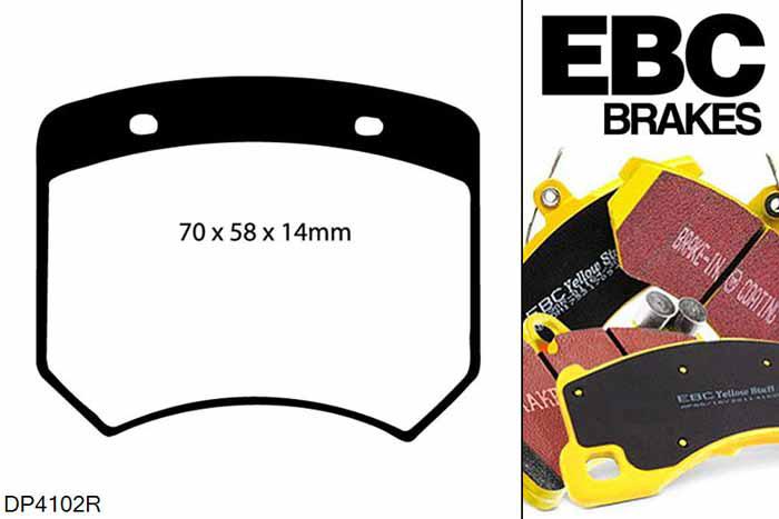 DP4102R, Opel Omega (Lotus), 3.6 Twin Turbo 377 PK Omega (Lotus), EBC Yellowstuff remblokken set achteras Voor modellen met AP remklauwen aan de achteras, Voor modellen met remschijf diameter van 300mm aan de achteras