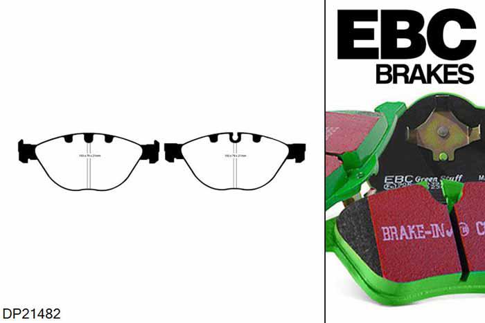 DP21482, BMW 5 Series (E61), 550 i (4.8) 2005-2010, EBC Greenstuff remblokken set vooras, Voor modellen met ATE remklauwen aan de vooras, Voor modellen met een remschijf diameter 348mm