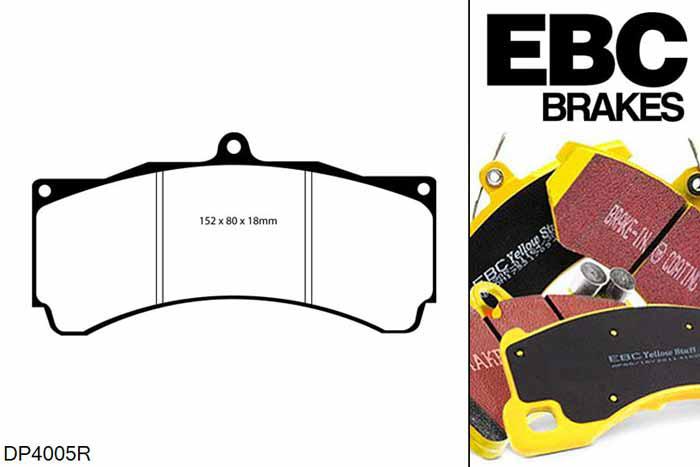 DP4005R, Subaru Impreza, 2.5 Turbo Cosworth 395 PK 2010-2012, EBC Yellowstuff remblokken set vooras, Voor modellen met AP remklauwen aan de vooras, Voor modellen met een remschijf diameter 355mm