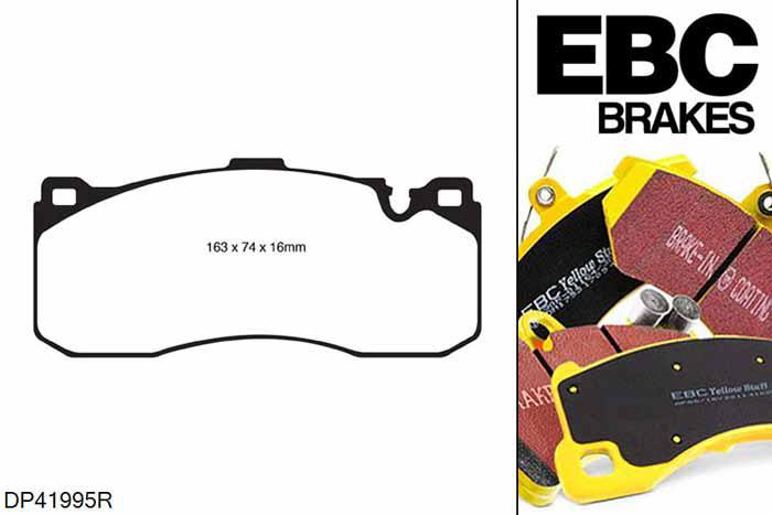 DP41995R, BMW 1 Series (E88) Convertible, 135 i (3.0 Turbo) 2011-2014, EBC Yellowstuff remblokken set vooras, Voor modellen met Brembo remklauwen aan de vooras, Voor modellen met een remschijf diameter 338mm