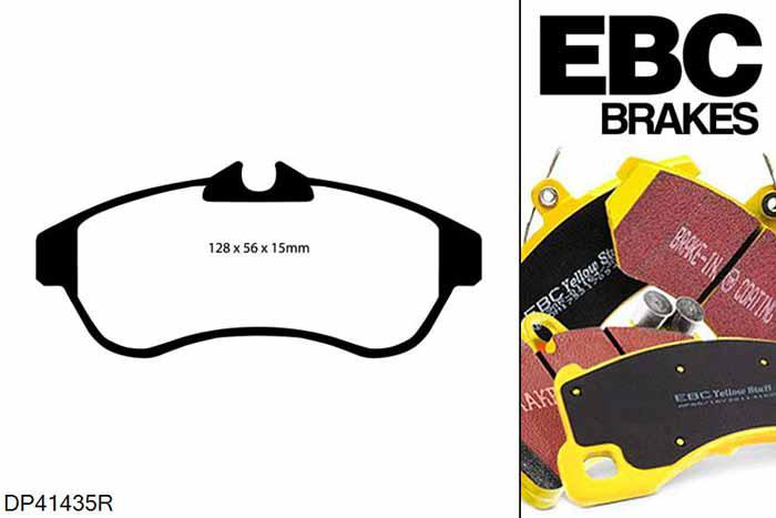 DP41435R, Citroen C2, 1.6 VTR 110 PK 2003-2009, EBC Yellowstuff remblokken set vooras, Voor modellen met TRW remklauwen aan de vooras, Voor modellen met een remschijf diameter 266mm