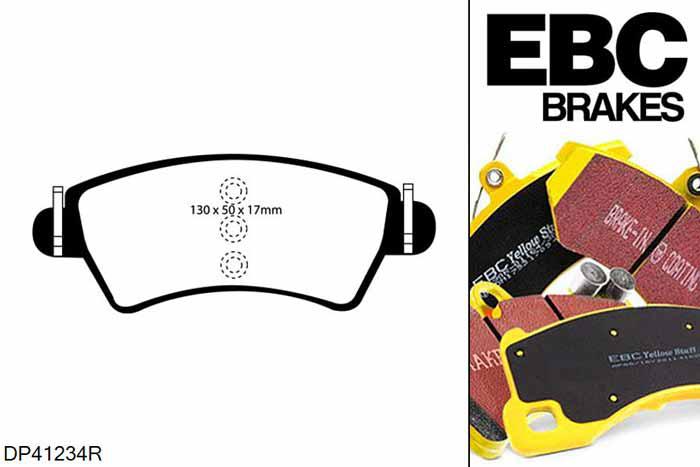 DP41234R, Citroen Xsara, 1.8 16v 1998-2000, EBC Yellowstuff remblokken set vooras, Voor modellen met Bosch remklauwen aan de vooras, Voor modellen met een remschijf diameter 266mm