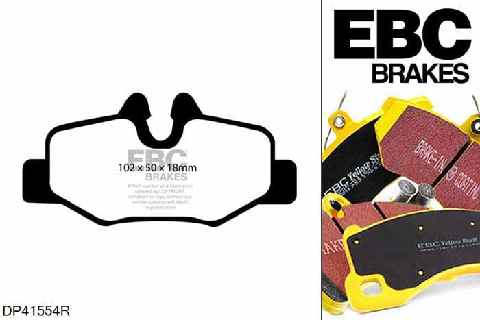 DP41554R, Mercedes Vito, 3.0 TD Vito, EBC Yellowstuff remblokken set achteras Voor modellen met Bosch remklauwen aan de achteras, Voor modellen met remschijf diameter van 296mm aan de achteras