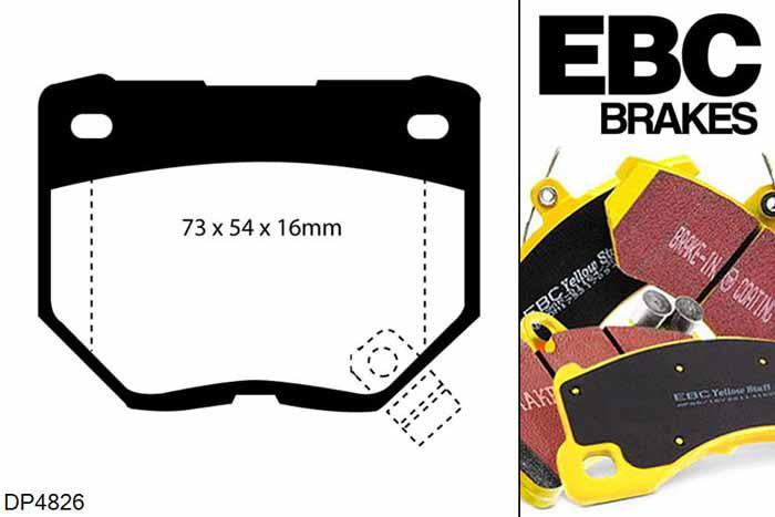 DP4826R, Subaru Impreza, 2.5 Turbo (GB270) Impreza, EBC Yellowstuff remblokken set achteras, Voor modellen met remschijf diameter van 290mm aan de achteras