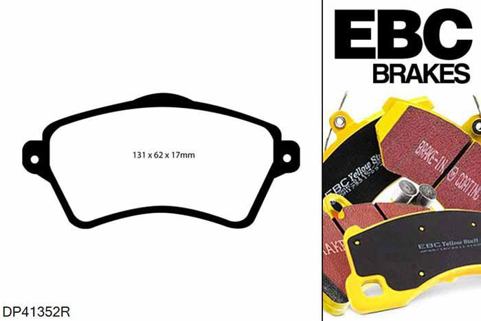 DP41352R, Landrover Freelander, 2.0 TD 2000-2006, EBC Yellowstuff remblokken set vooras, Voor modellen met TRW remklauwen aan de vooras, Voor modellen met een remschijf diameter 277mm