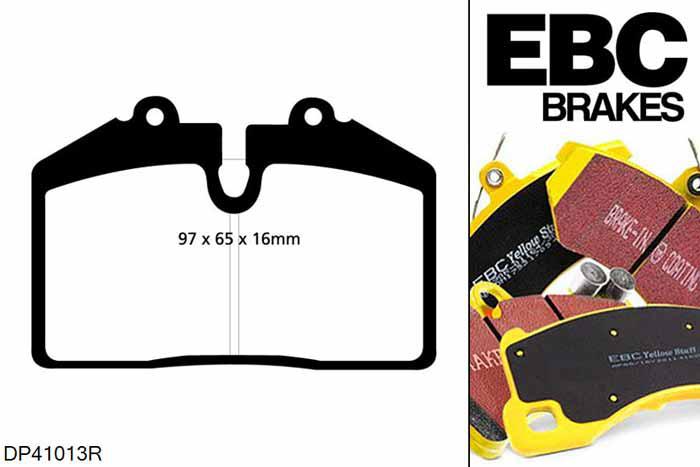 DP41013R, Audi S/RS RS2, 2.2 Turbo 311 PK RS2, EBC Yellowstuff remblokken set achteras Voor modellen met Brembo remklauwen aan de achteras, Voor modellen met remschijf diameter van 299mm aan de achteras