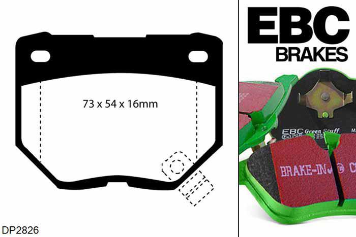 DP2826, Nissan 300ZX, 3.0 (GZ32) (Not UK) 1994-1998, EBC Greenstuff remblokken set achteras, Voor modellen met remschijf diameter van 295mm aan de achteras