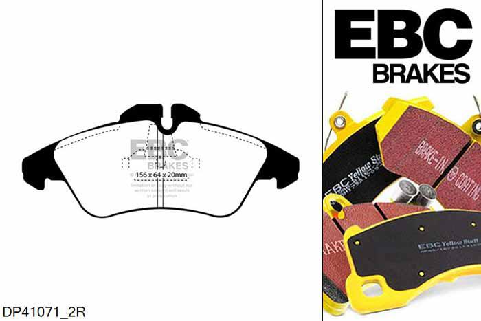 DP41071/2R, Mercedes V-Class, V200 1996-2002, EBC Yellowstuff remblokken set vooras, Voor modellen met ATE remklauwen aan de vooras, Voor modellen met een remschijf diameter 276mm