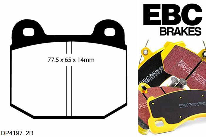 DP4197/2R, Opel Speedster, 2.0 Turbo 2003-2005, EBC Yellowstuff remblokken set vooras, Voor modellen met een remschijf diameter 288mm