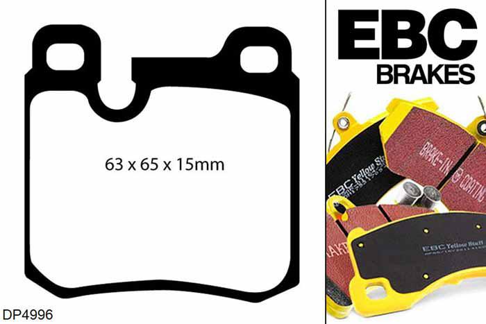 DP4996R, Porsche 911 (964), 3.6 Carrera 911 (964), EBC Yellowstuff remblokken set achteras Voor modellen met ATE remklauwen aan de achteras, Voor modellen met remschijf diameter van 299mm aan de achteras