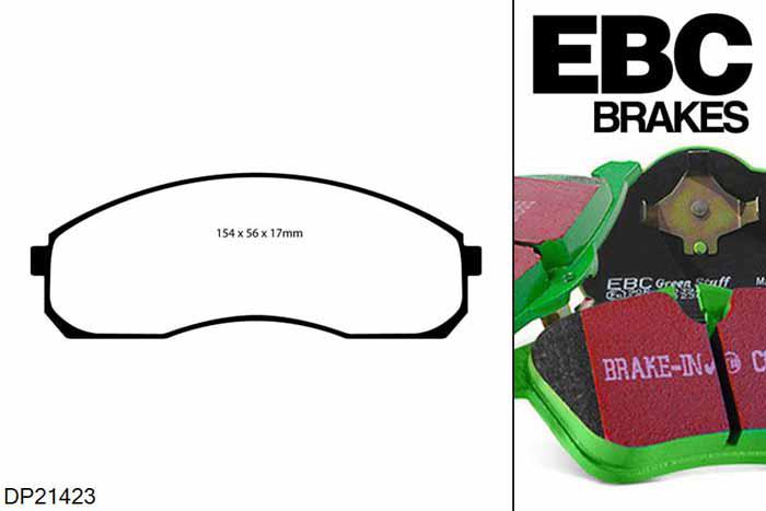 DP21423, Kia Carnival, 2.5 2003-2006, EBC Greenstuff remblokken set vooras, Voor modellen met een remschijf diameter 274mm