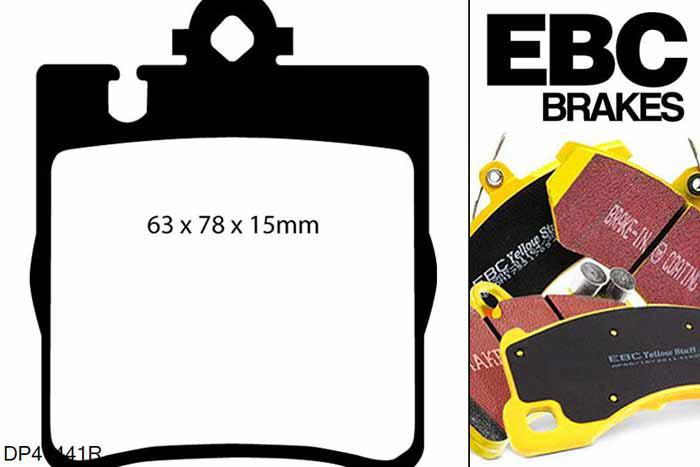 DP41441R, Mercedes C-Class (W203), C280 C-Class (W203), EBC Yellowstuff remblokken set achteras Voor modellen met ATE remklauwen aan de achteras, Voor modellen met remschijf diameter van 290mm aan de achteras
