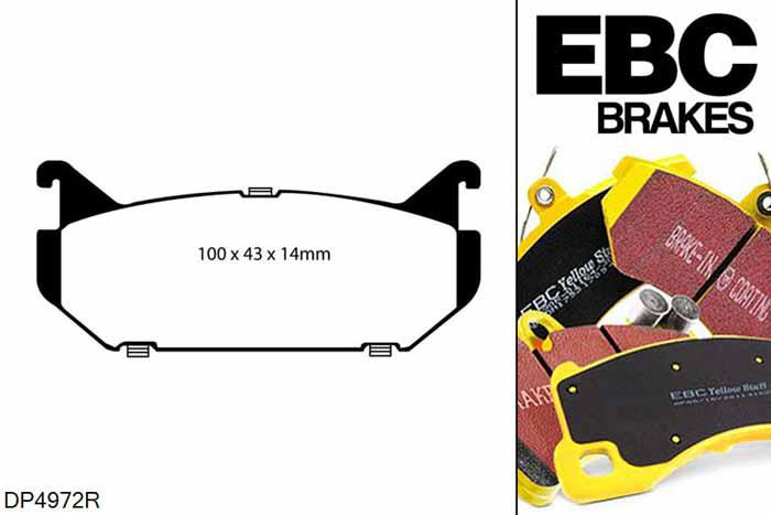 DP4972R, Mazda MX6, 2.5 MX6, EBC Yellowstuff remblokken set achteras, Voor modellen met remschijf diameter van 261mm aan de achteras