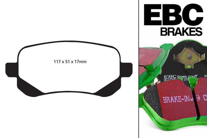 DP61840, Fiat Freemont, 3.6 280 PK 2011-, EBC Greenstuff remblokken set achteras, Voor modellen met remschijf diameter van 305mm aan de achteras
