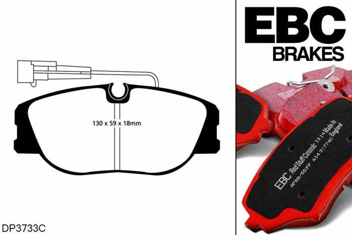 DP3733C, Fiat Coupe, 2.0 16v 139 PK 1995-1996, EBC Redstuff remblokken set vooras, Voor modellen met Girling/TRW remklauwen aan de vooras, Voor modellen met een remschijf diameter 284mm