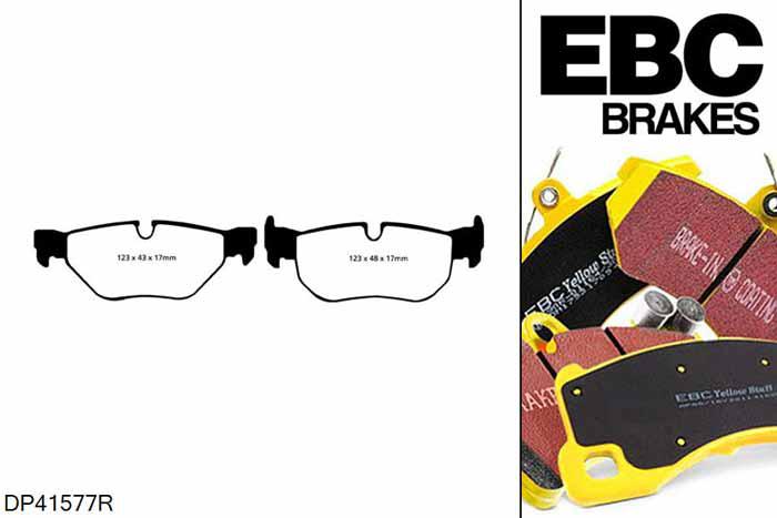 DP41577R, BMW 1 Series (E88) Convertible, 118 d (2.0 TD) 1 Series (E88) Convertible, EBC Yellowstuff remblokken set achteras Voor modellen met ATE remklauwen aan de achteras, Voor modellen met remschijf diameter van 300mm aan de achteras