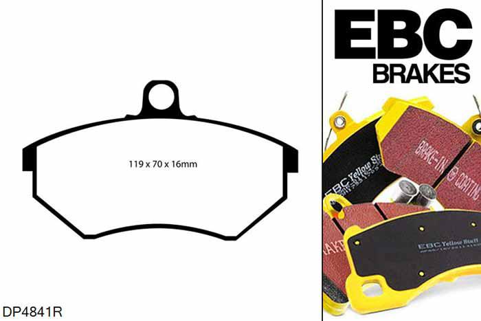DP4841R, Seat Ibiza (6K), 1.8 16v 1993-1997, EBC Yellowstuff remblokken set vooras, Voor modellen met Girling/TRW remklauwen aan de vooras, Voor modellen met een remschijf diameter 256mm