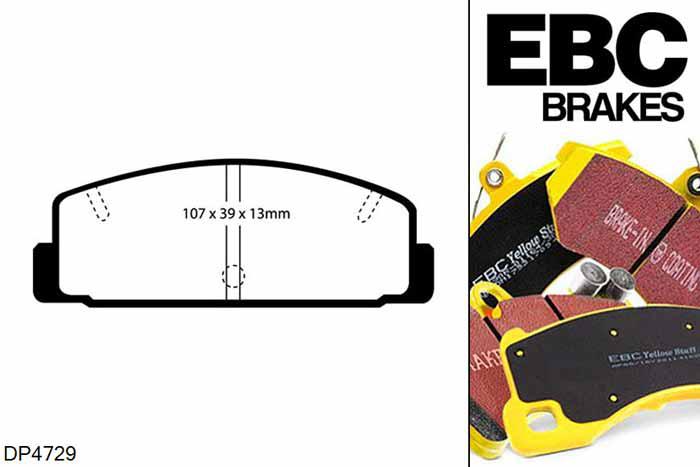 DP4729R, Mazda 6, 2.5 (GH) 170 PK 6, EBC Yellowstuff remblokken set achteras Voor modellen met Akebono remklauwen aan de achteras, Voor modellen met remschijf diameter van 280mm aan de achteras