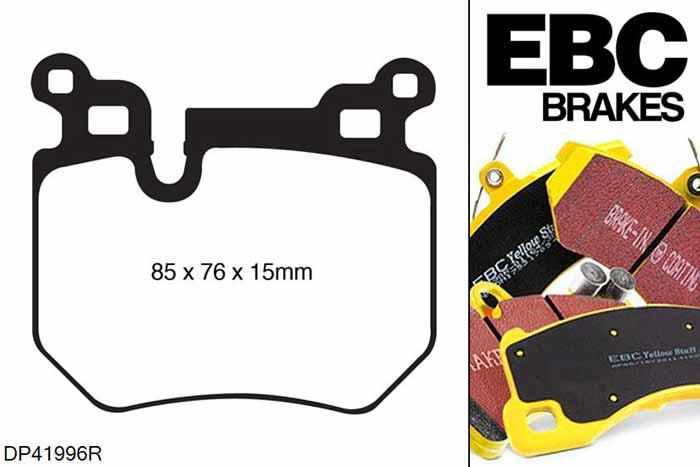 DP41996R, BMW 1 Series (E88) Convertible, 135 i (3.0 Turbo) 1 Series (E88) Convertible, EBC Yellowstuff remblokken set achteras, Voor modellen met remschijf diameter van 324mm aan de achteras