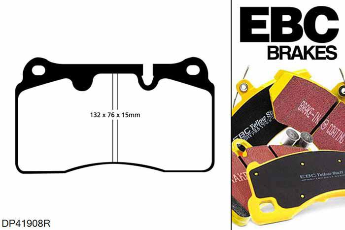 DP41908R, Renault Megane MK3 Coupe, 2.0 Turbo RS 265 PK 2011-2016, EBC Yellowstuff remblokken set vooras, Voor modellen met Brembo remklauwen aan de vooras, Voor modellen met een remschijf diameter 340mm