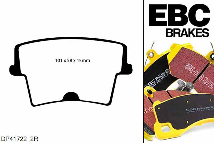 DP41722/2R, Chrysler 300C, 3.0 TD 300C, EBC Yellowstuff remblokken set achteras, Voor modellen met remschijf diameter van 320mm aan de achteras